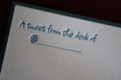 A tweet from the desk of..