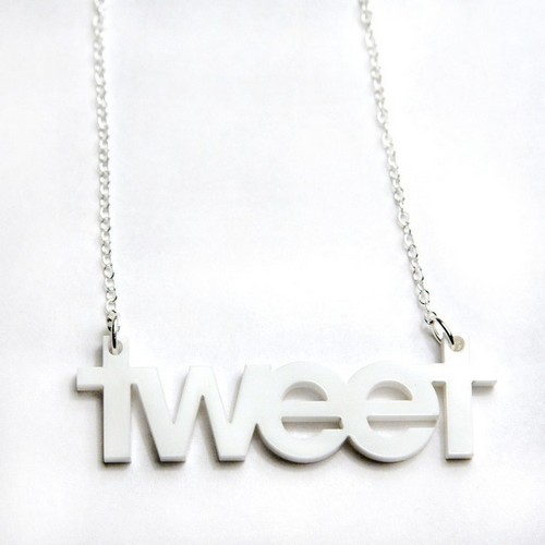 tweet twitter acrylic necklace