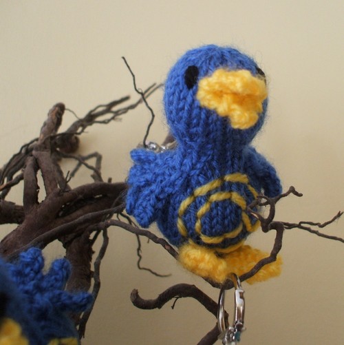 Twitter bird key chain bag charm