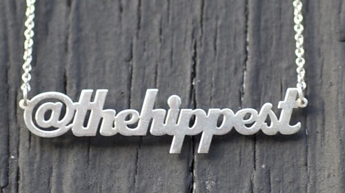 Custom made Twitter ID (or Hashtag) Necklace